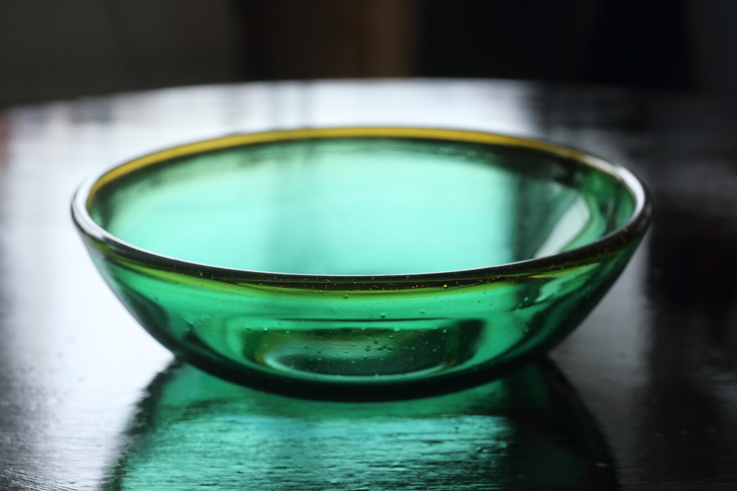 ガラス　食器　花器　緑色　緑　みどり　吹きガラス　鉢　色ガラス　グリーン径195センチ